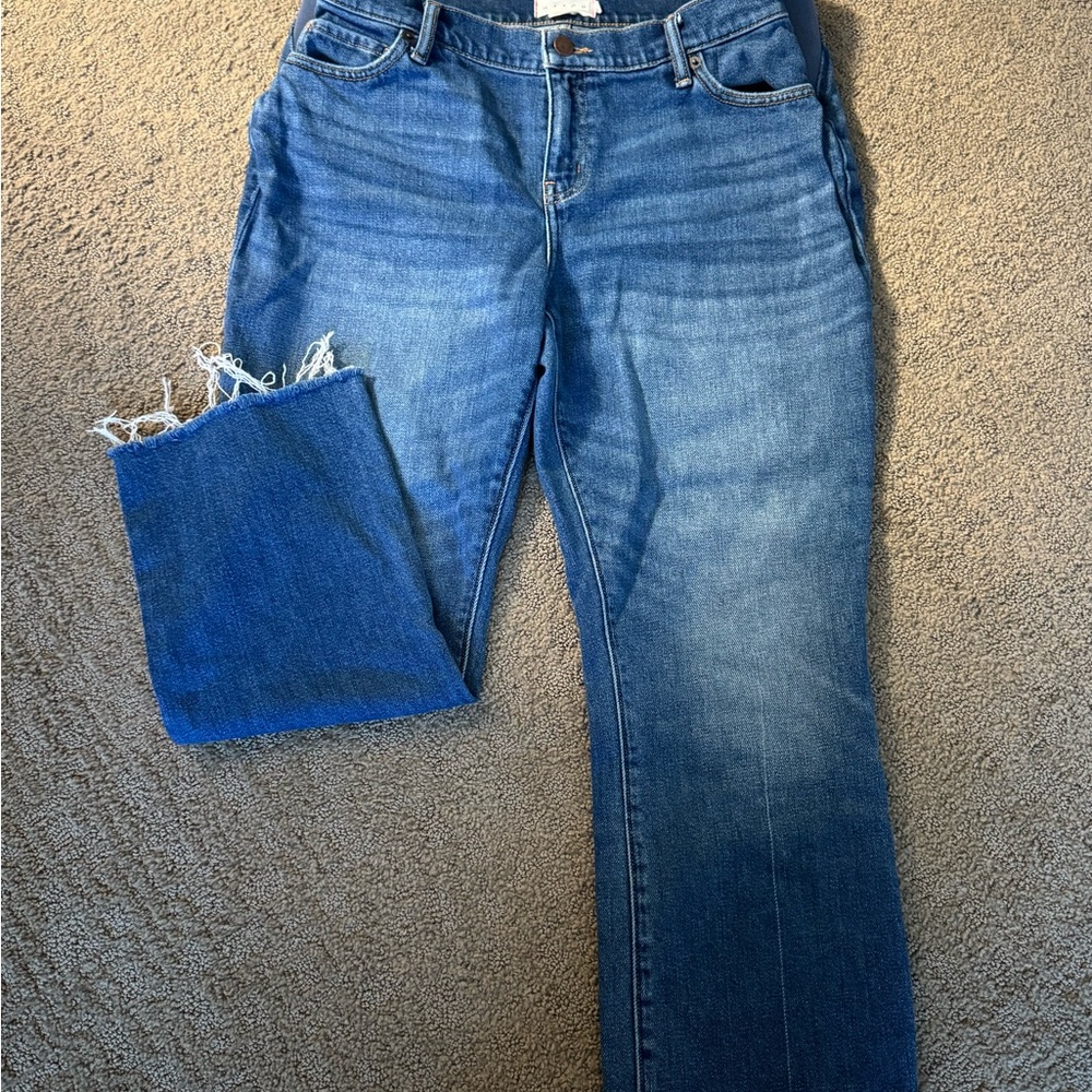 Hatch Maternity Straight Leg Blue Jeans